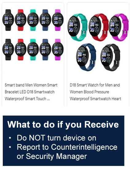 Unsolicited Smartwatches Pose Cybersecurity Threat to Service Members